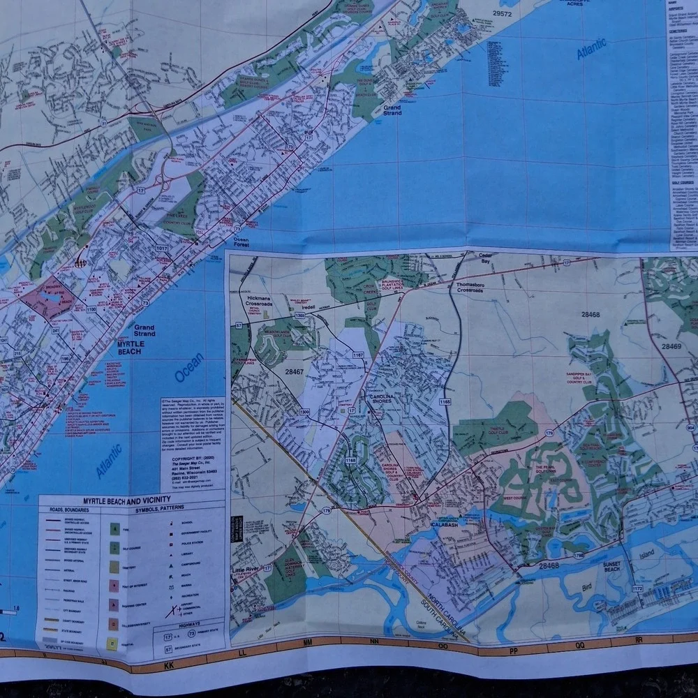 MYRTLE BEACH SOUTH CAROLINA SC City Series Map AAA Road Tour Map GUC